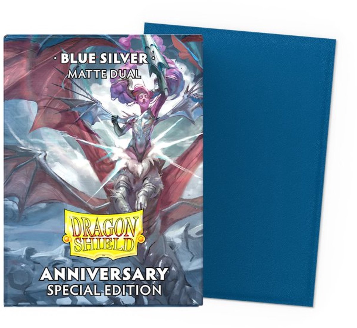 Dragonshield 100 boîtes doubles protèges-cartes bleu argent édition anniversaire
