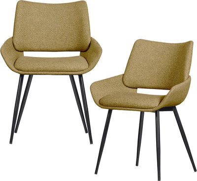 Chaises de salle à manger Woood Parade - tissu mélangé - moutarde - lot de 2