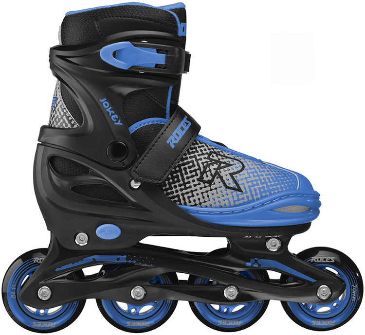 Roces jokey x patins à roues alignées réglables garçons - patins à roues alignées - patins de croissance - noir bleu - taille 38-41