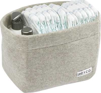 Panier à langer basique en tricot pour bébé Meyco - mélange sable - petit