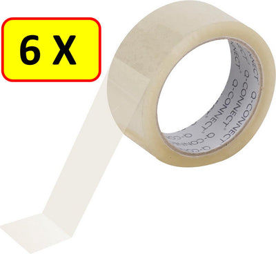 Ruban d'emballage standard Q-connect, ft 48 mm x 60 m, transparent, paquet de 6