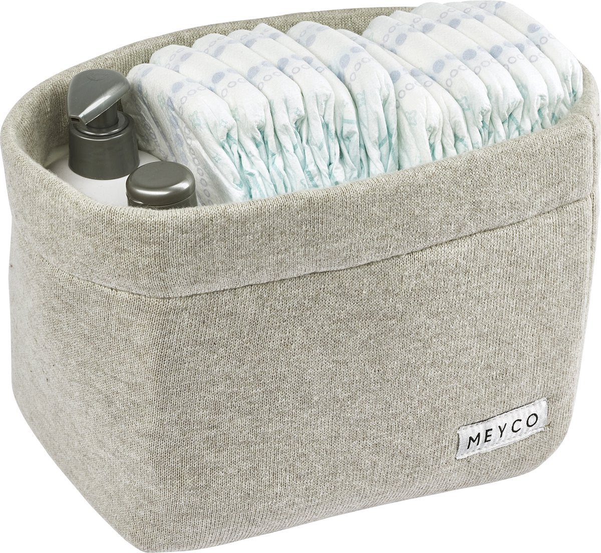 Panier à langer basique en tricot pour bébé Meyco - mélange sable - moyen