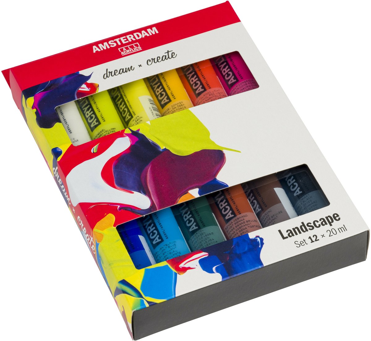 Bruynzeel Amsterdam série standard ensemble de peinture acrylique paysage 20 ml, 12 pcs.