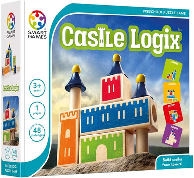 Smartgames Castle Logix - Jeu de réflexion logique en bois - 48 défis de construction spatiale - Jeu éducatif solo - à partir de 3 ans