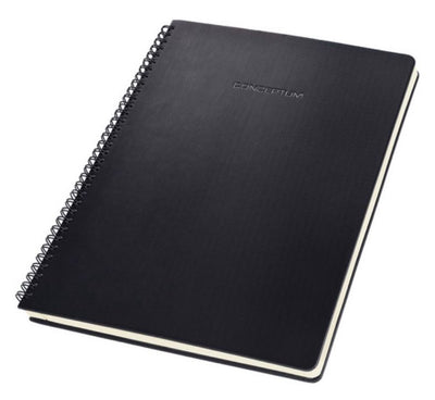 Sigel - cahier à spirale - conceptum - a4 - noir - couverture rigide - 160 pages - ligne - papier 80 grammes - si-co821