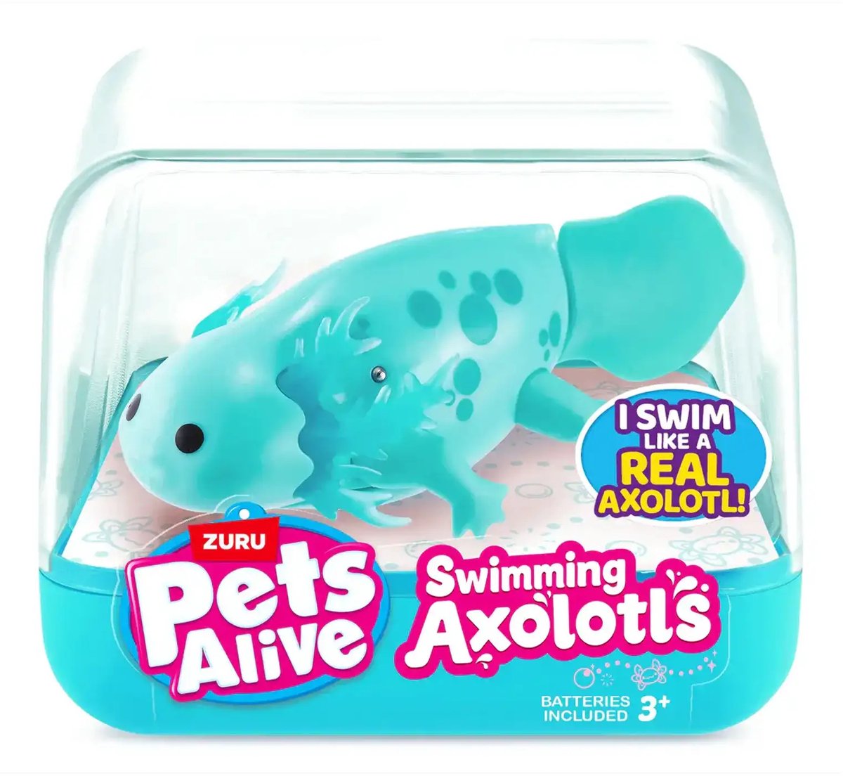 Zuru Pets Alive Swimming Axolotl - Jouet aquatique interactif - à partir de 3 ans - Poisson jouet robot - nage dans 5 directions
