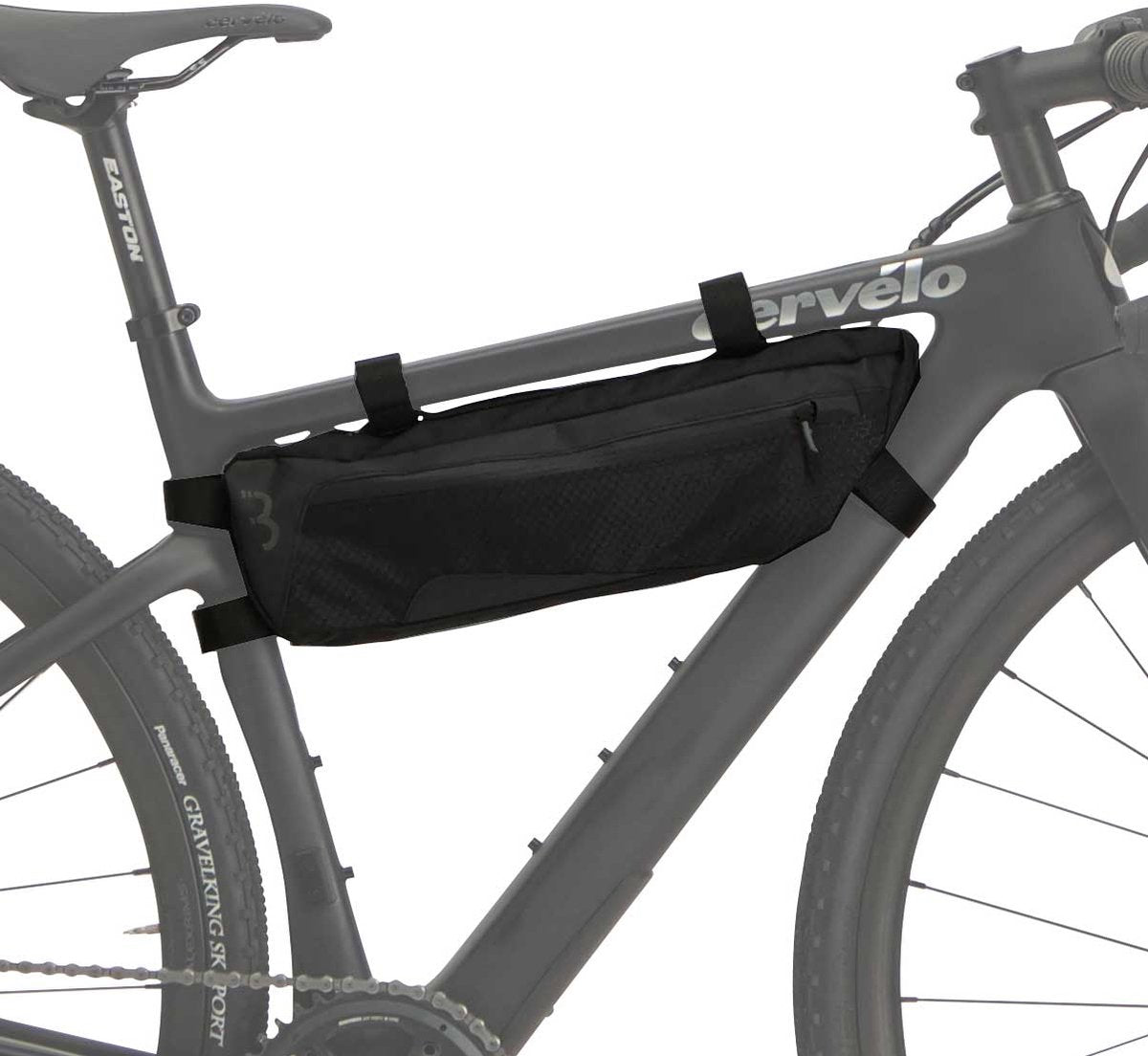 Bbb sac de cadre de vélo vélo de route vélo de gravier 3 litres - sac de vélo bikepacking résistant à l'eau - réglable - sacs de bikepacking - middle mate small bsb-142