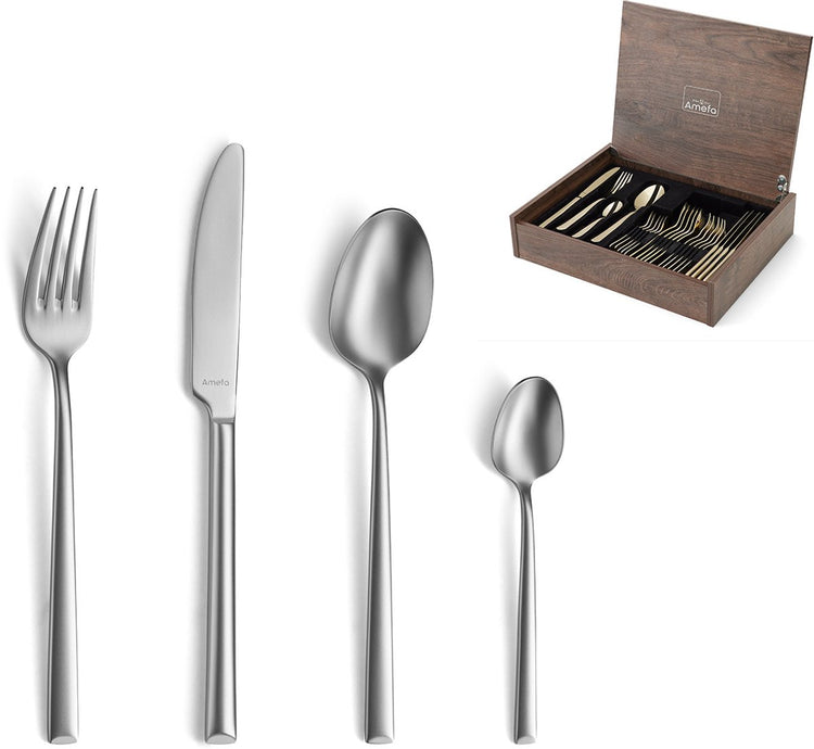 Ménagère Amefa métropole 24 pièces - velours - dans luxueux coffret en bois - 6 personnes