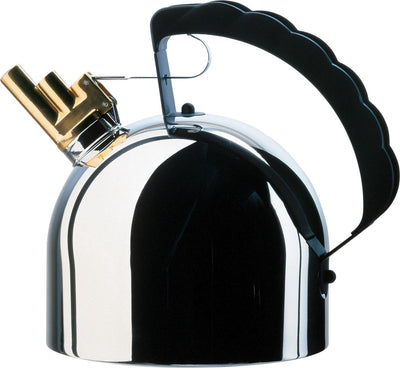 Bouilloire sifflante Alessi avec flûte en cuivre et fond en acier