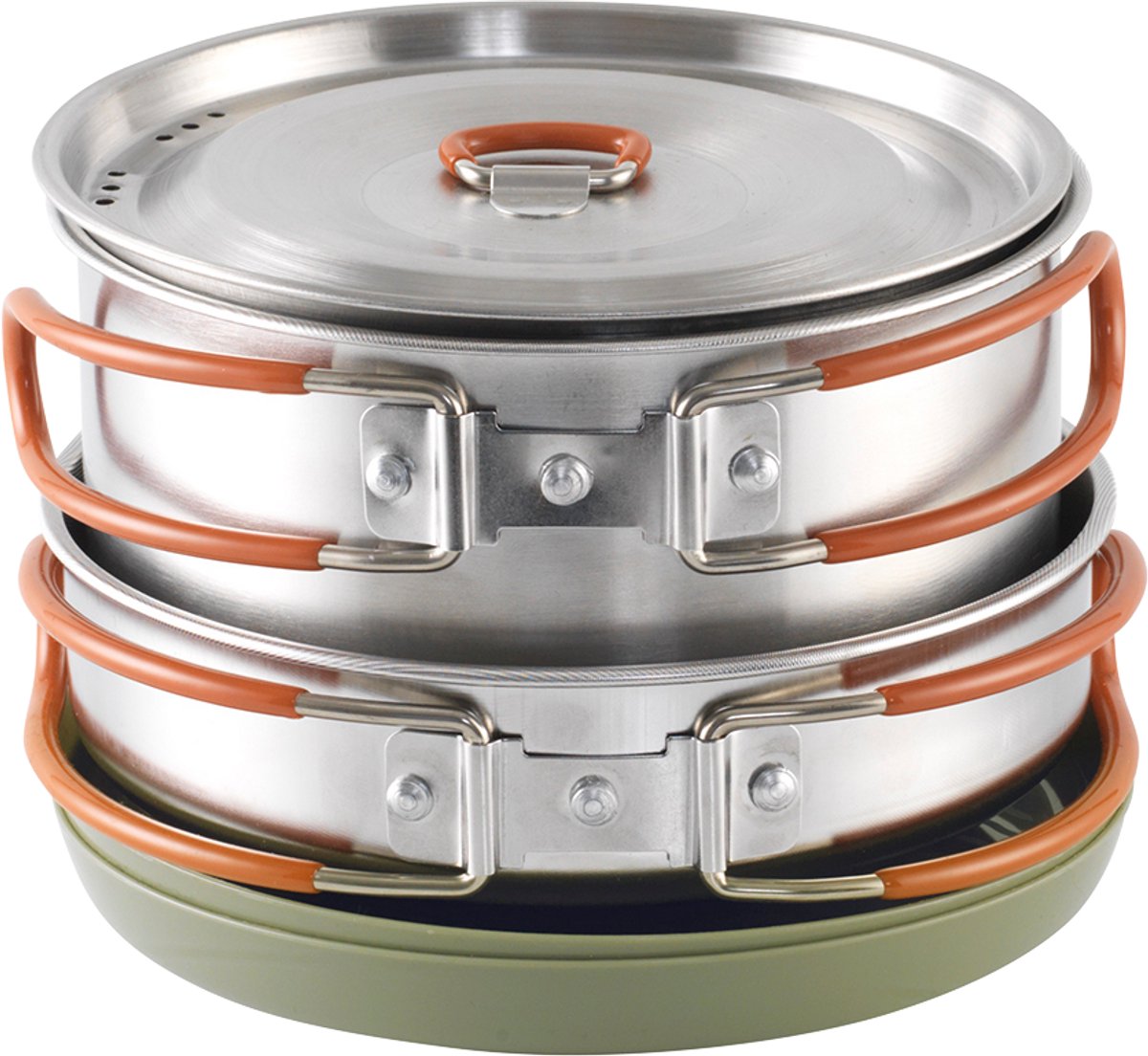 Set de cuisine Easy Camp Moss 2 Cook set de camping empilable en acier inoxydable silicone