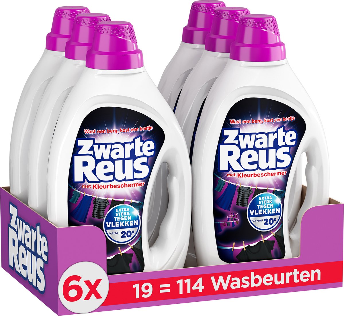 Gel géant noir géant frais - détergent liquide - pack économique - 6 x 19 lavages
