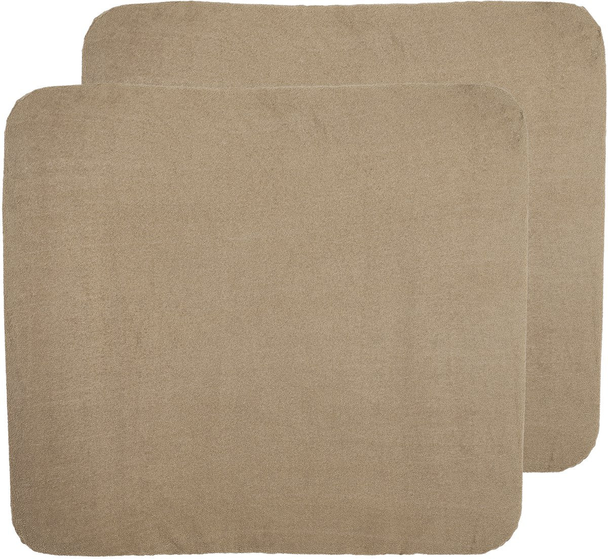 Housse de matelas à langer Meyco baby uni - lot de 2 - tissu éponge - taupe - 85x75cm