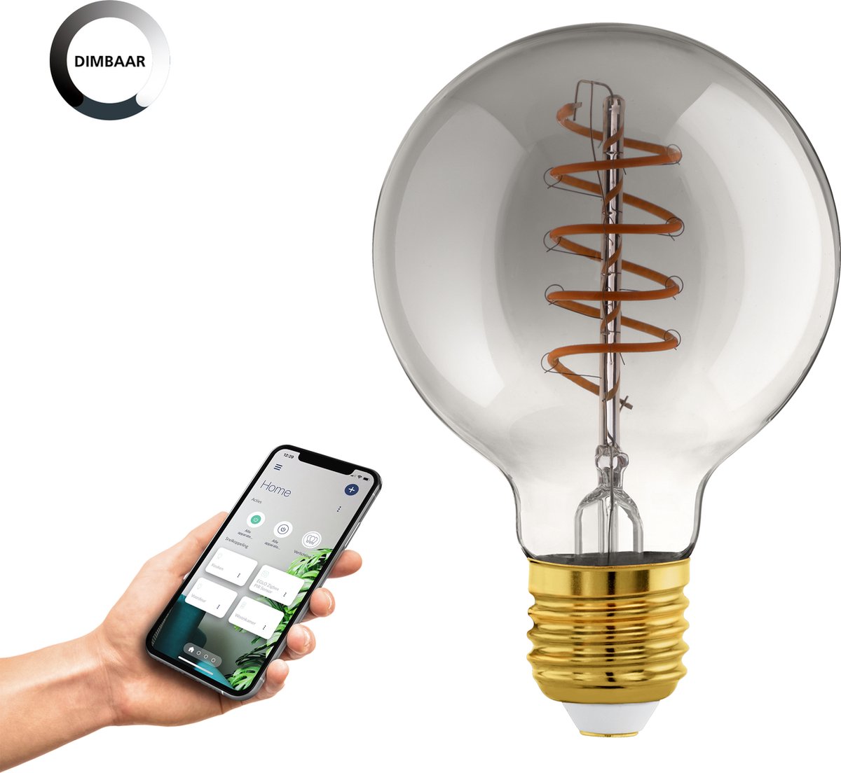 Lampe LED Eglo e27 connect.z - 150lm - dimmable - 2000k - sphérique (g80)