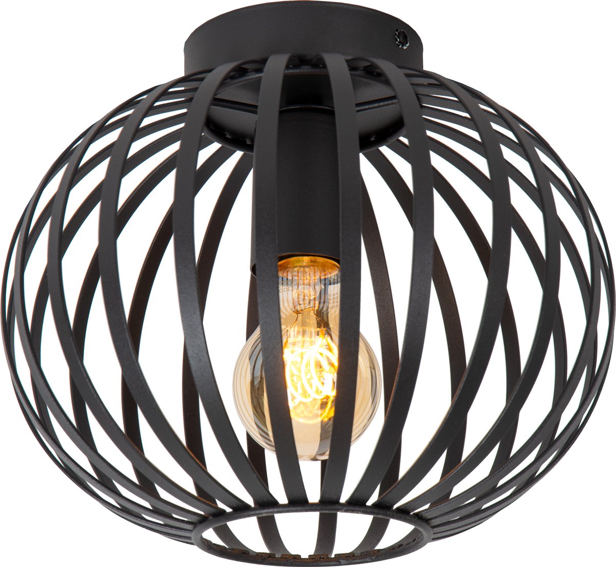 Lucide manuela –sylvan - plafonnier (plafonnier) - ø 25,5 cm - 1xe27 - noir