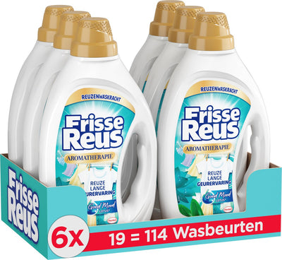 Lotus gel géant frais - lessive liquide - linge blanc - expérience parfumée fraîche - 6 x 19 lavages - pack économique