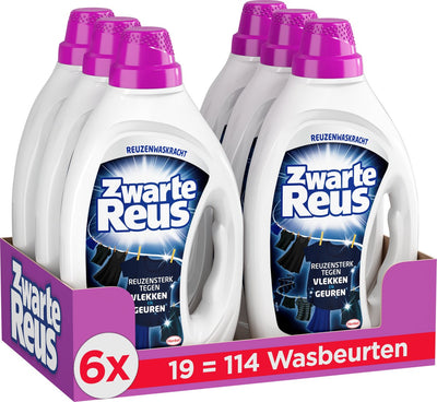 Gel géant noir - lessive liquide - lessive noire et foncée - 6 x 19 lavages - pack économique