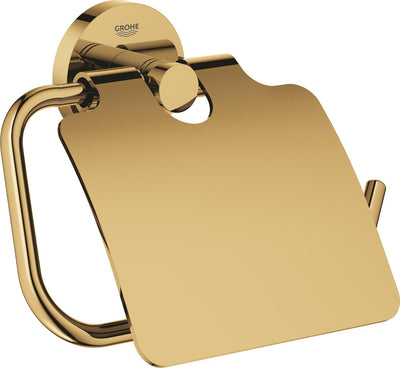 Porte-rouleau de papier toilette Grohe essentials - avec couvercle - cool Sunrise (or brillant) - 40367gl1