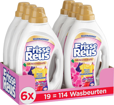 Orchidée gel géante fraîche - lessive liquide - linge coloré - expérience parfumée fraîche - 6 x 19 lavages - pack économique