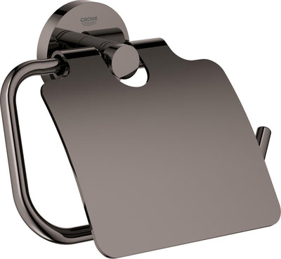 Porte-rouleau de papier toilette Grohe essentials - avec couvercle - graphite dur (anthracite brillant) - 40367a01