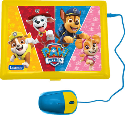 Ordinateur portable éducatif parlant bilingue Lexibook Paw Patrol avec 170 activités (85 dans chaque langue), grand écran 6,7" en anglais et allemand