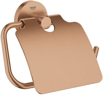Porte-rouleau de papier toilette Grohe essentials - avec couvercle - or coucher de soleil (bronze mat) - 40367dl1