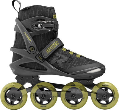 Roces warp thread tif 84 rollers en ligne unisexe – roues 4x84mm – rollers fitness – noir vert – taille 40