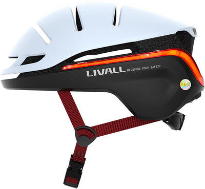 Livall evo21 blanc grand - casque de vélo (intelligent) - fonction sos - clignotants LED - éclairage intelligent