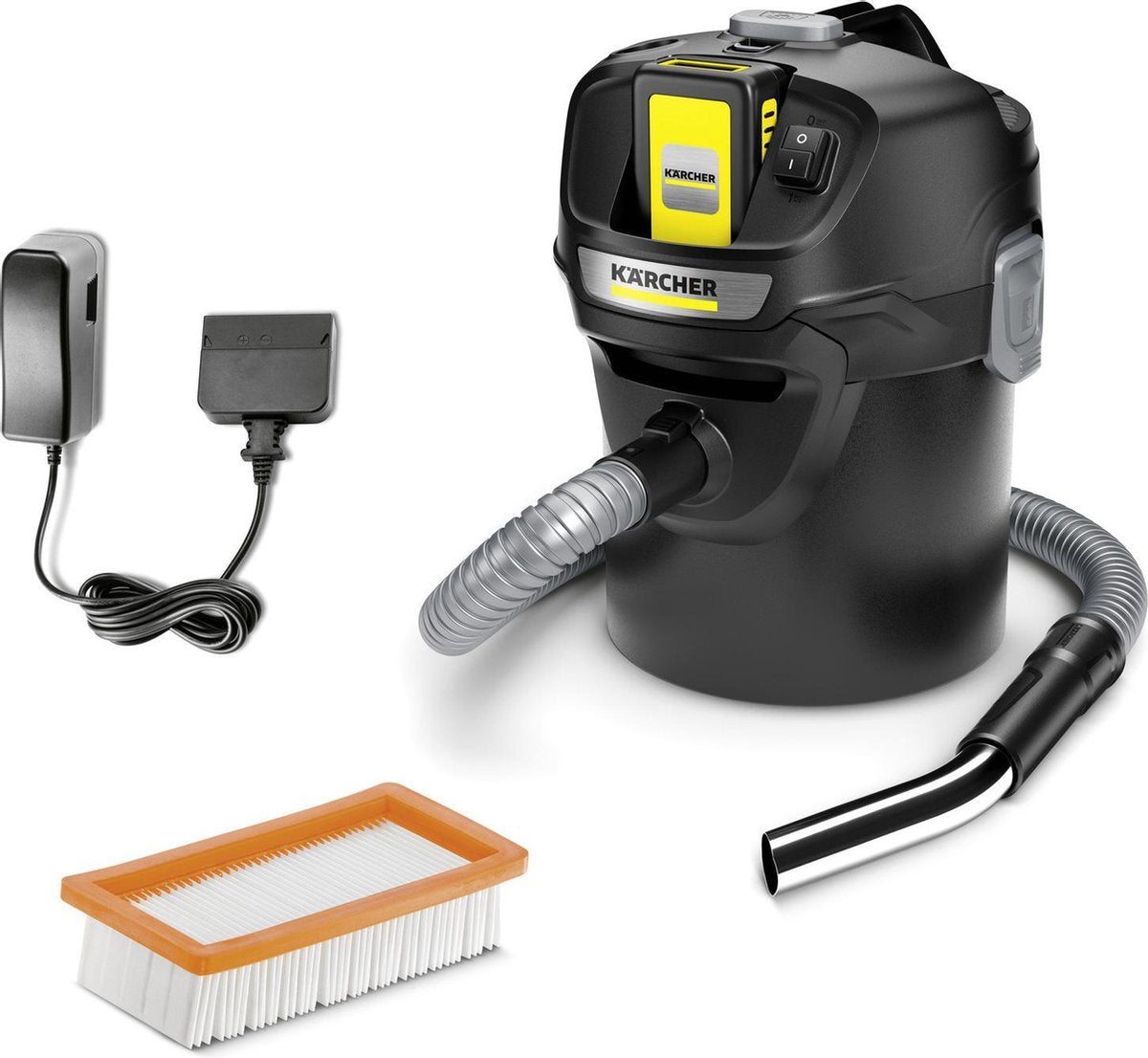 Kärcher ad 2 set de batterie aspirateur cendres et poussières - incl. Batterie 18v 2,5 ah - 18 v - 14 litres - ignifuge - nettoyage filtre reboost