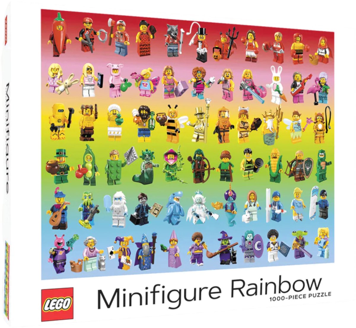 Lego - puzzle 'minifigures arc-en-ciel' (1000 pièces)