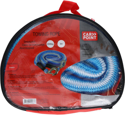 Câble de remorquage Carpoint tuv stretch 2 tonnes 4 mètres bleu blanc dans un sac à fermeture éclair