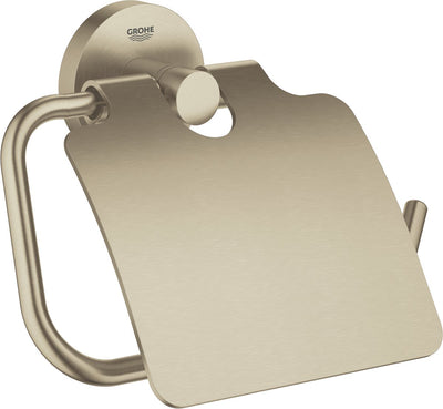 Porte-rouleau de papier toilette Grohe essentials - avec couvercle - nickel brossé - 40367en1