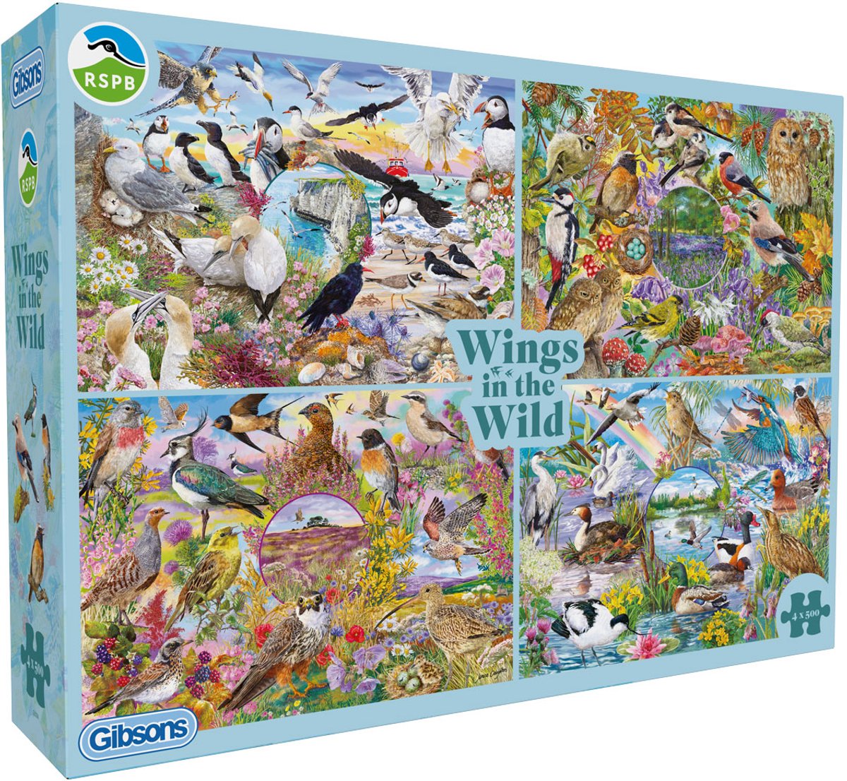 Gibsons - rspb : ailes dans la nature (rspb : ailes dans la nature) - filles janice - 4×500xl pièces - 48×34cm - puzzle pour adultes