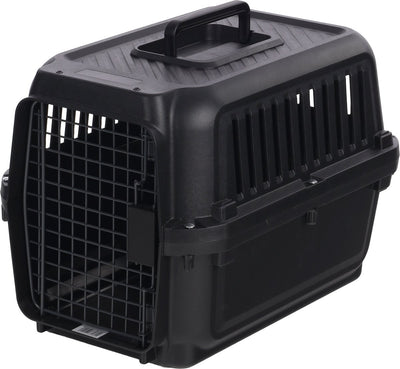 Caisse de voyage Flamingo – cage de transport Naomi noir xs 33,5x50x34,5cm – caisse en plastique robuste avec 2 portes pour chats, petits chiens