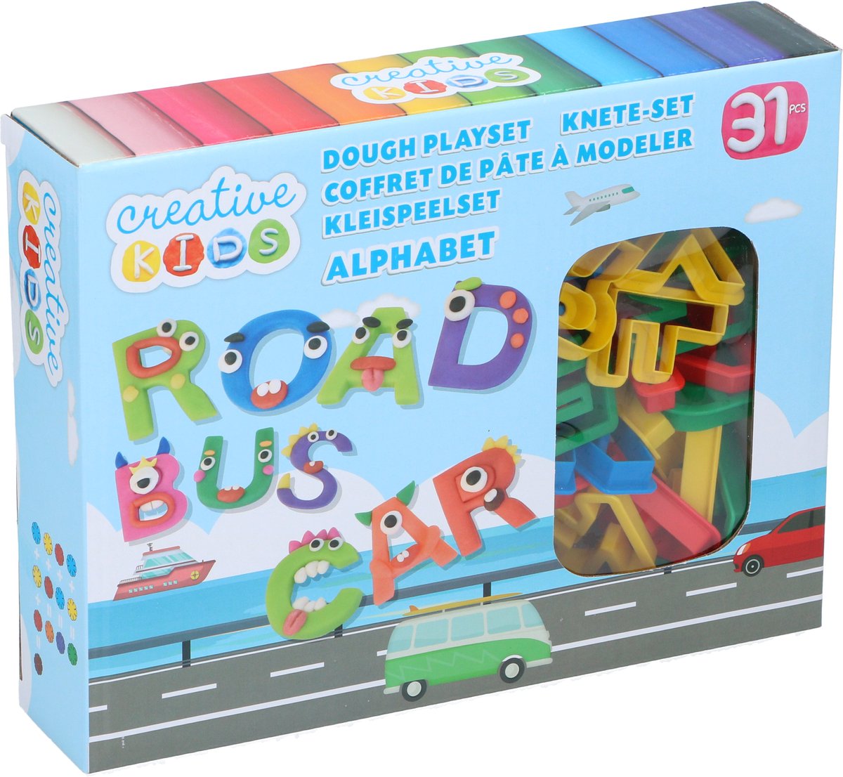 Ensemble d'argile alphabet créatif pour enfants, 31 pièces, dont 26 formes de lettres pour argile
