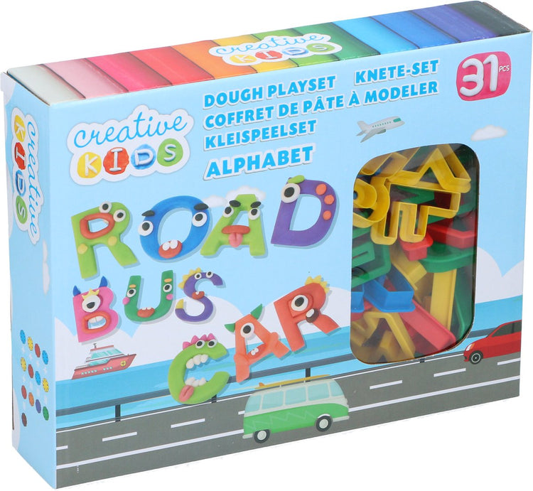 Ensemble d'argile alphabet créatif pour enfants, 31 pièces, dont 26 formes de lettres pour argile