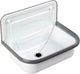 Lavabo sans marque sans marque 50 cm - vasque en tôle d'acier avec pare-chocs - vasque à poser pour garage buanderie - plan de vasque mural - blanc