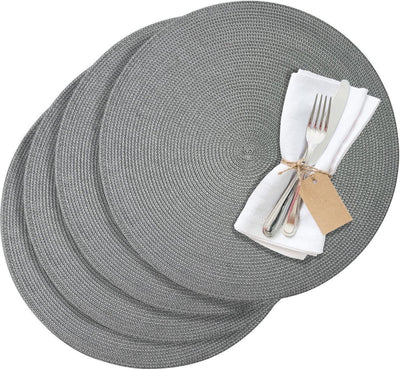 Westmark lot de 4 sets de table, ø 38 cm, polypropylène, gris, collection saleen : cercle
