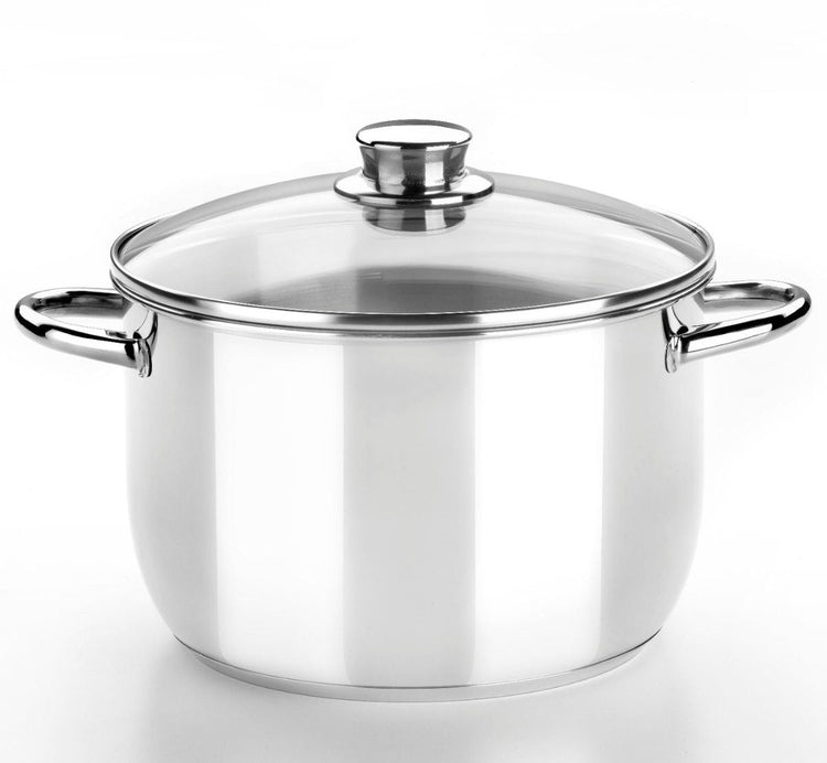 Monix optimale | Marmite 20 cm avec couvercle en verre, inox 18 10, fond triple diffuseur, compatible tous feux dont induction