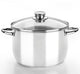 Monix optimale | Marmite 20 cm avec couvercle en verre, inox 18 10, fond triple diffuseur, compatible tous feux dont induction