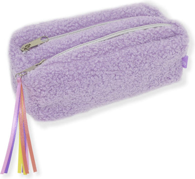 Trousse Kangaro - beach happy - fourrure violette - 18x8x7cm - deux compartiments - k-pm320032