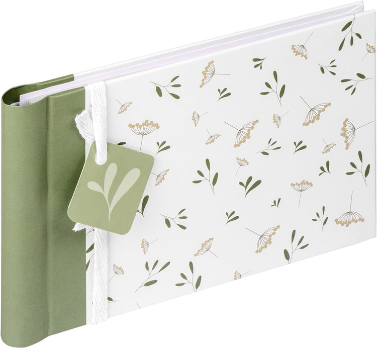 Walther ma-134 fleurs - mini album à spirale - 36 photos 10 x 15 cm - blanc vert à motifs