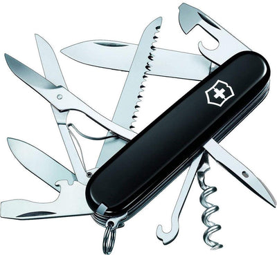 Couteau de poche moyen Victorinox pour la chasse, couteau de poche de fabrication suisse avec 15 fonctions