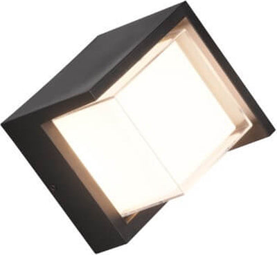 Rl live your light reality puno - applique murale - noir mat - incl. 1x smd 8w - éclairage extérieur - ip54