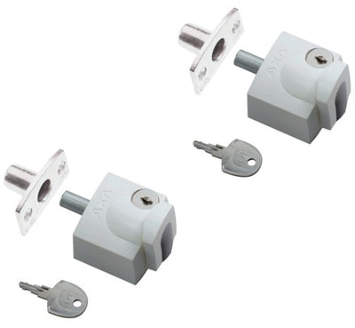 Serrure de porte à recouvrement de sécurité Axa - 3012 - serrure blanche - serrure à cylindre extérieur skg1 - clés identiques - attaches incluses