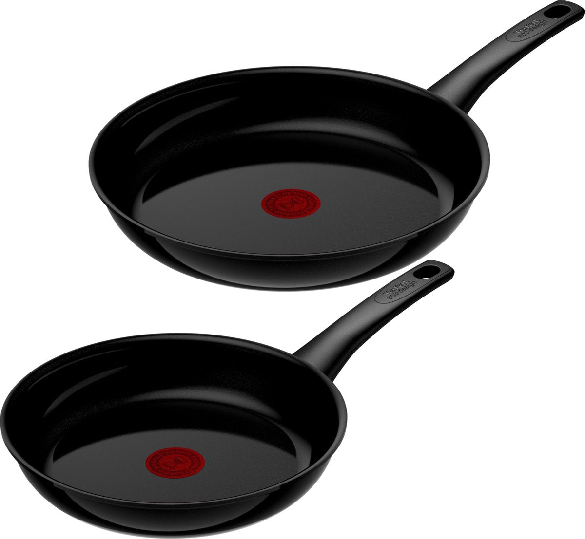 Tefal renouveler noir sur - set de poêles en céramique - ø24 ø28 cm - sans pfas - convient pour induction