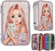 Depesche - trousse 3 compartiments top modèle - chaton fleuri