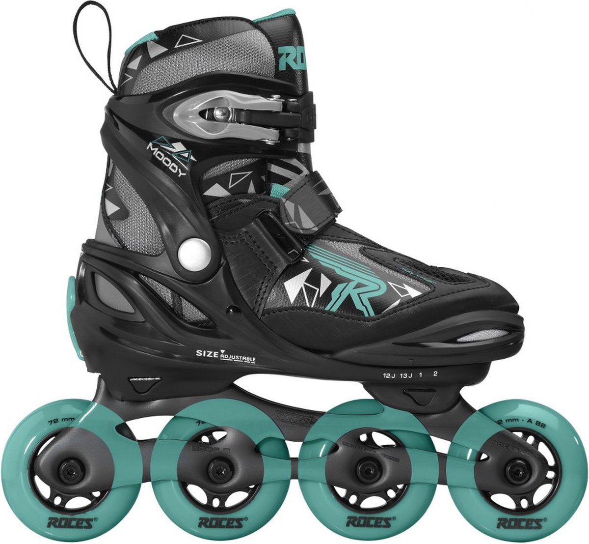 Skates en ligne Moody TIF 82A Black Aqua Size 30-35