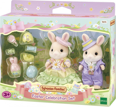 Sylvanian family 5691 ensemble joyeuses Pâques - 2 figurines de jeu douces et veloutées - lapins