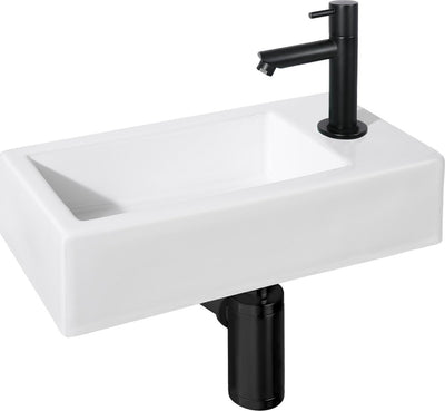 Differnz Ravo set de fontaine en céramique droit noir mat