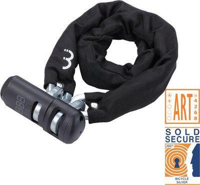 Bbb cycling securechain art 2 antivol de vélo - antivol de chaîne de vélo - vendu sécurisé argent - noir - 90 x 0,9 cm - bbl-75